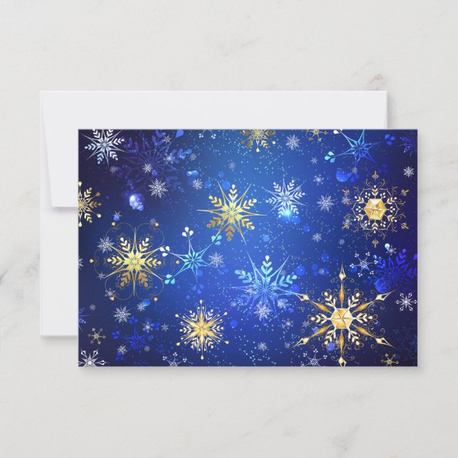 Fundo Azul XMAS com Flocos de Neve Ouro (Frente)