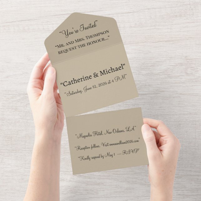 Fundo bege claro - Design de Casamento (Aba destacável)