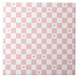 Fundo com padrão xadrez rosa