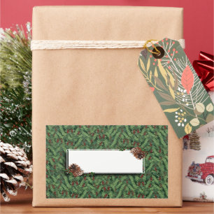 Fundo da Árvore de Natal com Etiqueta