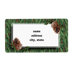 Fundo da Árvore de Natal com Etiqueta