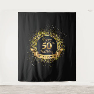 Fundo da tapeçaria da Festa de aniversário Dourada