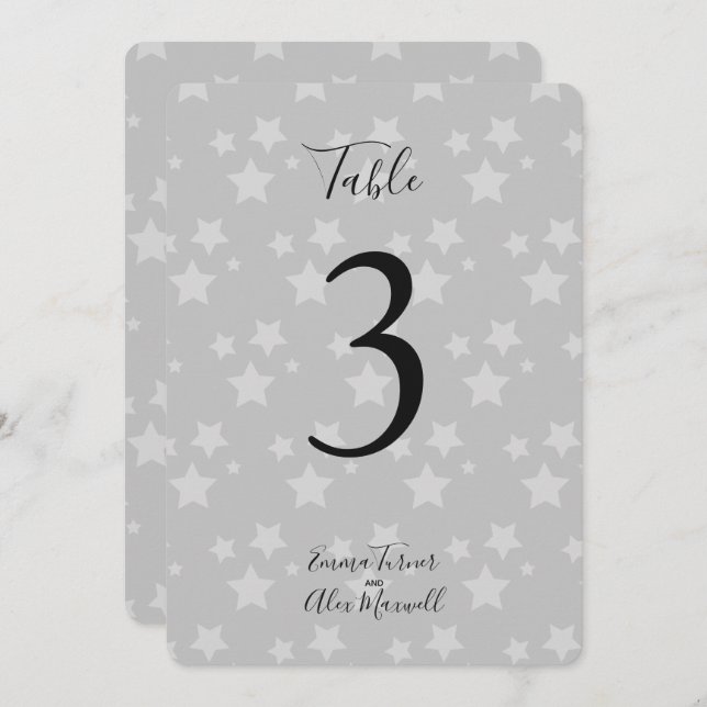 Fundo das Estrelas da cinza | Cartões com números  (Frente/Verso)