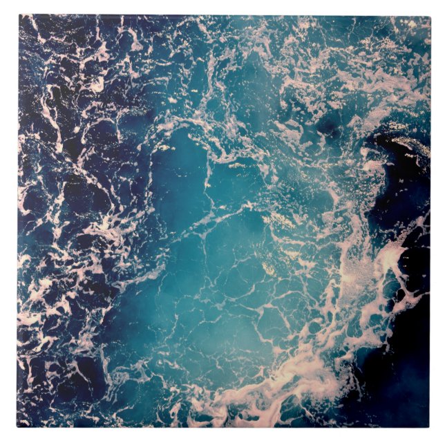 Fundo das ondas do oceano azul Elegante (Frente)