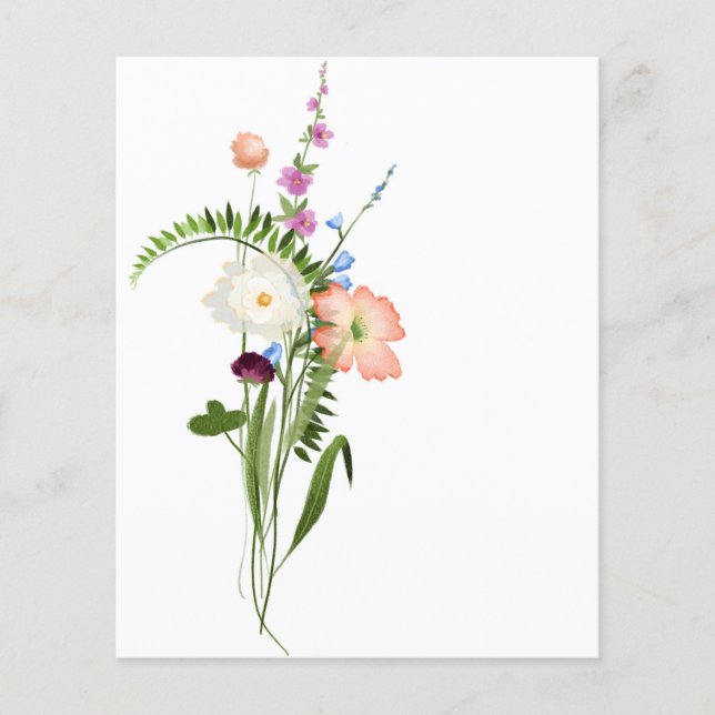 fundo de álbum de recortes de buquê de flores silv (Frente)