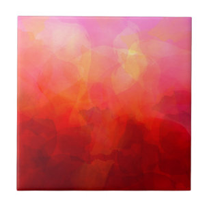 Fundo de Aquarela Laranja Vermelho Intenso Amarelo