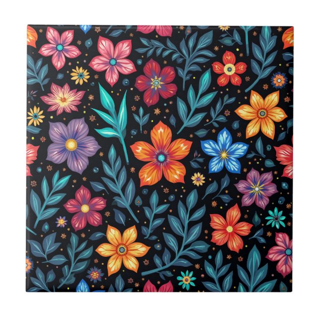 Fundo de Botão Floral Colorido (Frente)