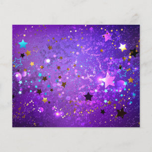 Fundo de folhas roxas com estrelas