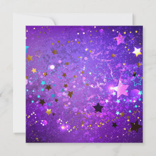 Fundo de folhas roxas com estrelas