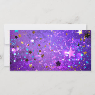 Fundo de folhas roxas com estrelas