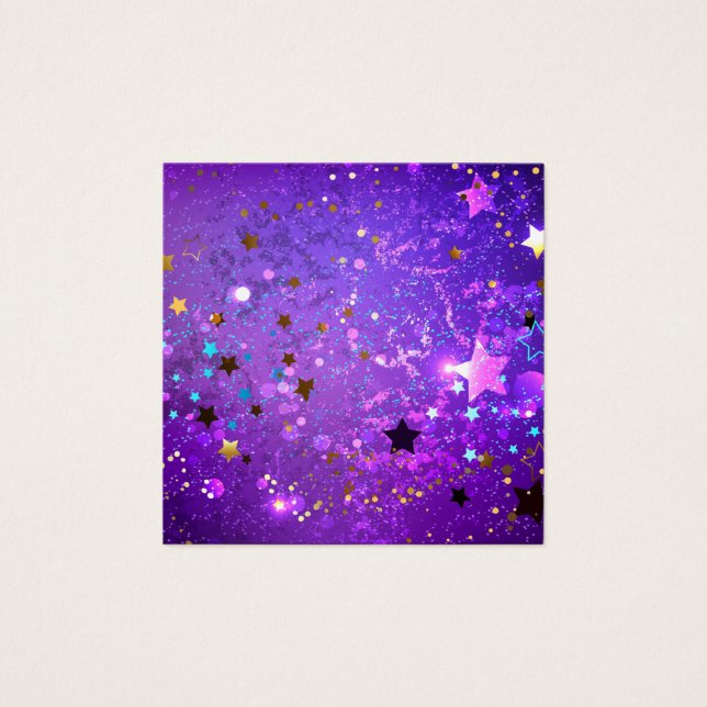 Fundo de folhas roxas com estrelas (Frente)