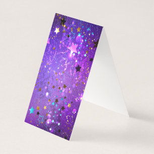 Fundo de folhas roxas com estrelas