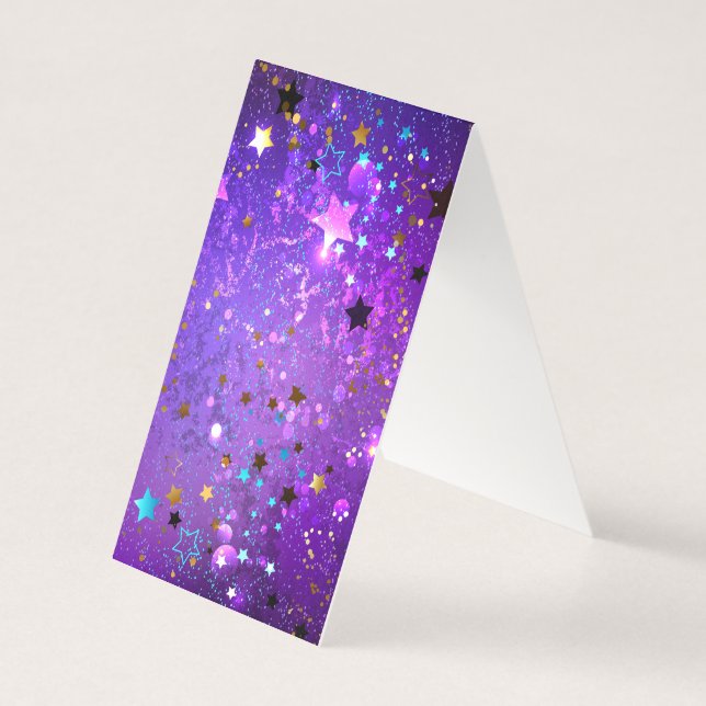 Fundo de folhas roxas com estrelas (Verso)