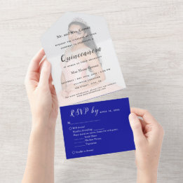 Fundo de Foto Azul Convite de Evento RSVP