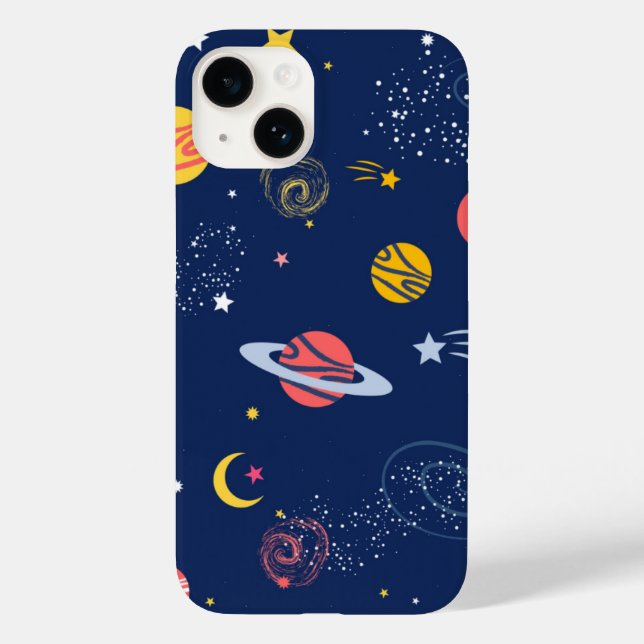 Fundo de Galáxia Espacial Estojo de iPhone Navy Có (Verso)