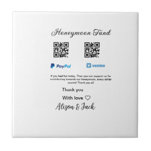 Fundo de lua de mel doação venomo pagamento Q R ca