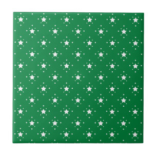 Fundo de Natal Verde Estrelas