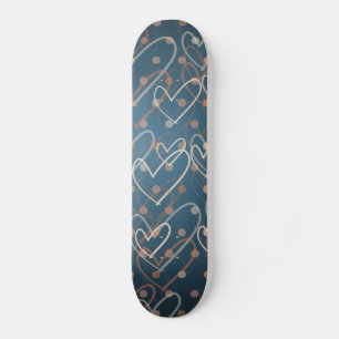 Fundo dos corações e pontos, skate
