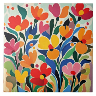Fundo floral abstrato, vibrante,