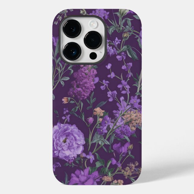 Fundo Floral Roxo Elegante (Verso)