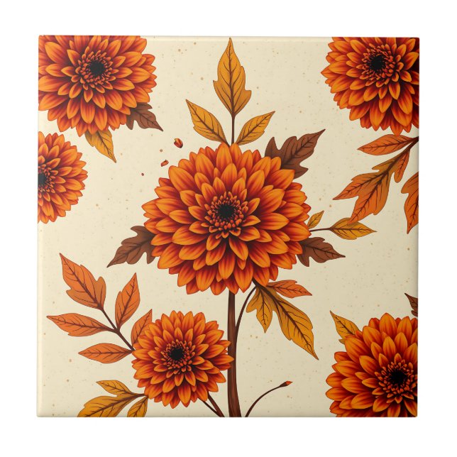 Fundo Floral Vintage com Marigolds e Oak (Frente)