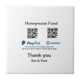 Fundo Honeymoon PayPal Venmo obrigado de código QR
