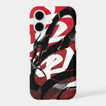 Fundo japonês preto do vermelho do dragão