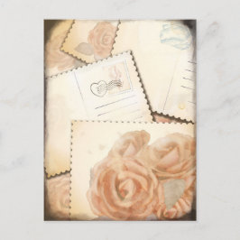 Fundo retroromântico, cartão postal