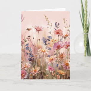 Fundo Rosa Pó com cartão em branco de flores silve