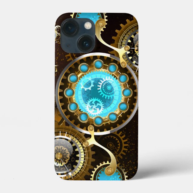 Fundo Rusty Steampunk com Lentes Turquesa (Verso)