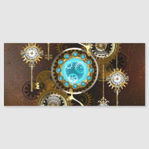 Fundo Rusty Steampunk com Lentes Turquesa