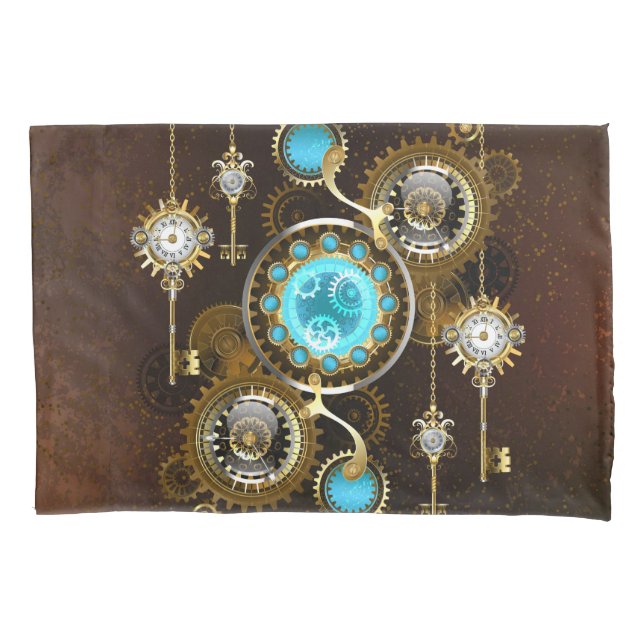 Fundo Rusty Steampunk com Lentes Turquesa (Frente-Esquerda)