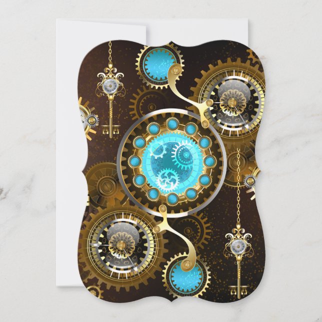 Fundo Rusty Steampunk com Lentes Turquesa (Frente)