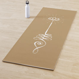 Fundo Simples Unalome - Tapete de Yoga Bege + Neve