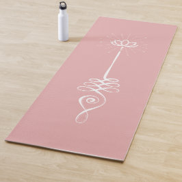Fundo Simples Unalome - Tapete de Yoga Rosa + Neve