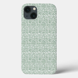 fundo verde e branco com folhas pequenas