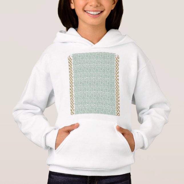 fundo verde e branco com folhas pequenas (Frente)