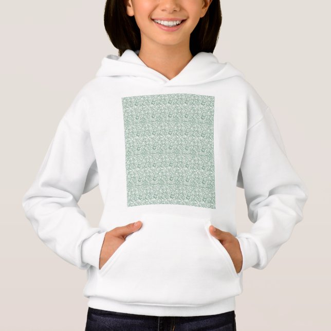 fundo verde e branco com folhas pequenas (Frente)