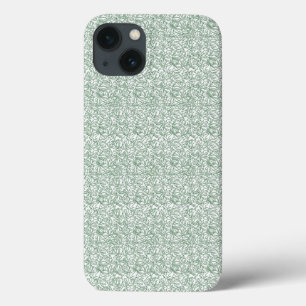 fundo verde e branco com folhas pequenas