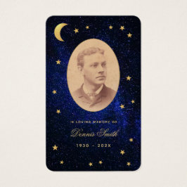 Funeral Azul Noite Dourada Stars Memorial Prayer C