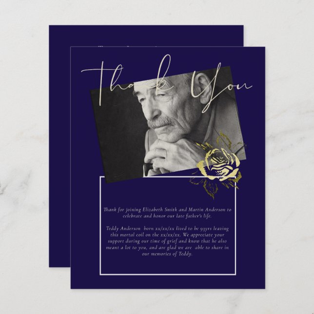 Funeral BUDGET Obrigado Marinho Fotográfico Azul D (Frente/Verso)