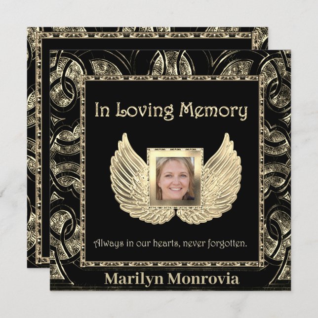 Funeral / Celebração do Convite de Aviso de Vida (Frente/Verso)