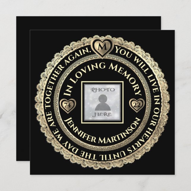 Funeral / Celebração do Convite de Aviso de Vida (Frente/Verso)