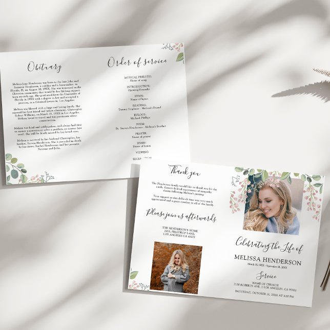 Funeral de Foto Floral Elegante | Programa Memoria (Criador carregado)