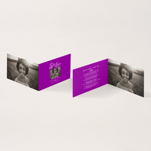 Funeral em nossos corações sempre mauve poem card (Interior e exterior)