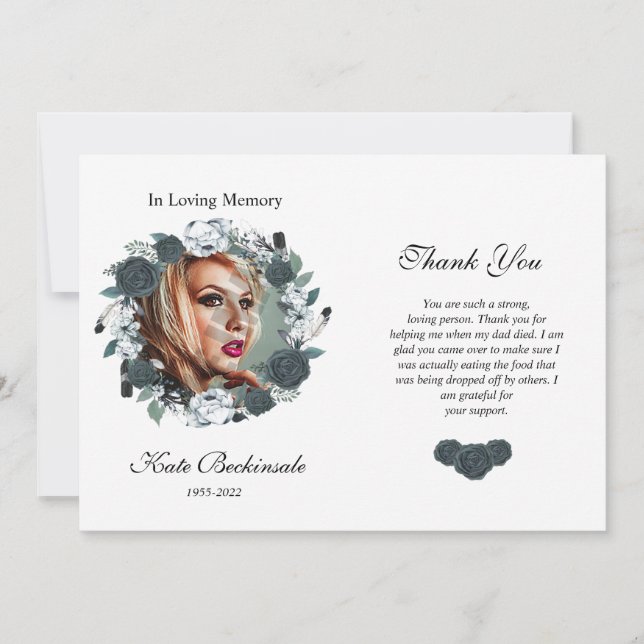 Funeral Floral Obrigado Cartão com fotos (Frente)