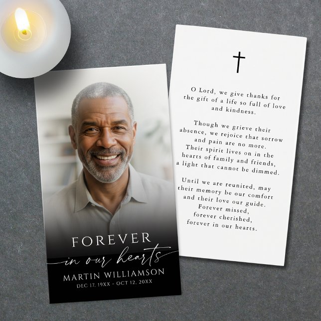 Funeral Memorial Photo Cross Prayer Card (Criador carregado)