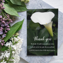 Funeral/Memorial White Lily Floral Cartões de agra