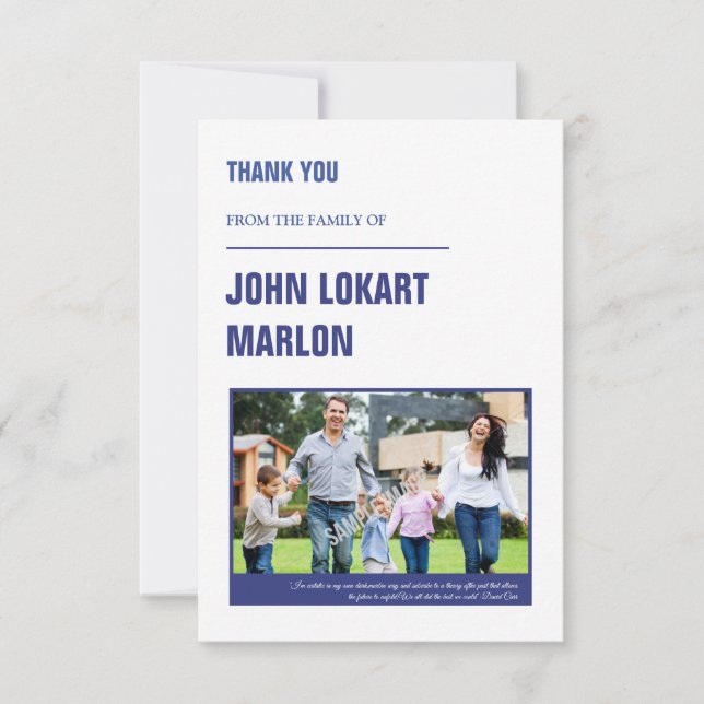 Funeral Obrigado Cartão com fotos (Frente)