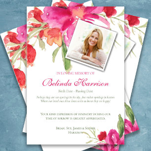 Funeral Obrigado Cartões Aquarela Florais Foto 2